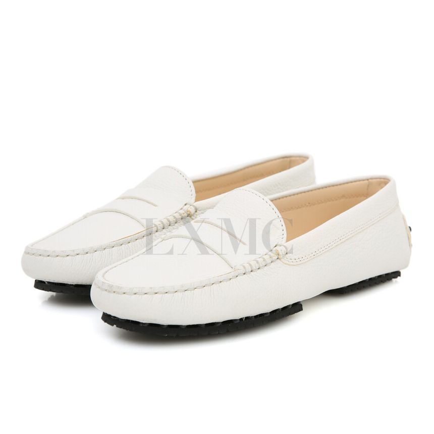 Tods White Moccasin Loafers Driving Shoes - Size 38 [SKU] - Image 4